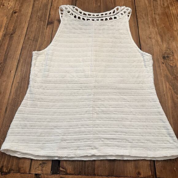 Anthropologie Postmark Crochet Tank Top Shirt Size Medium Petite Boho Coastal - Picture 10 of 15